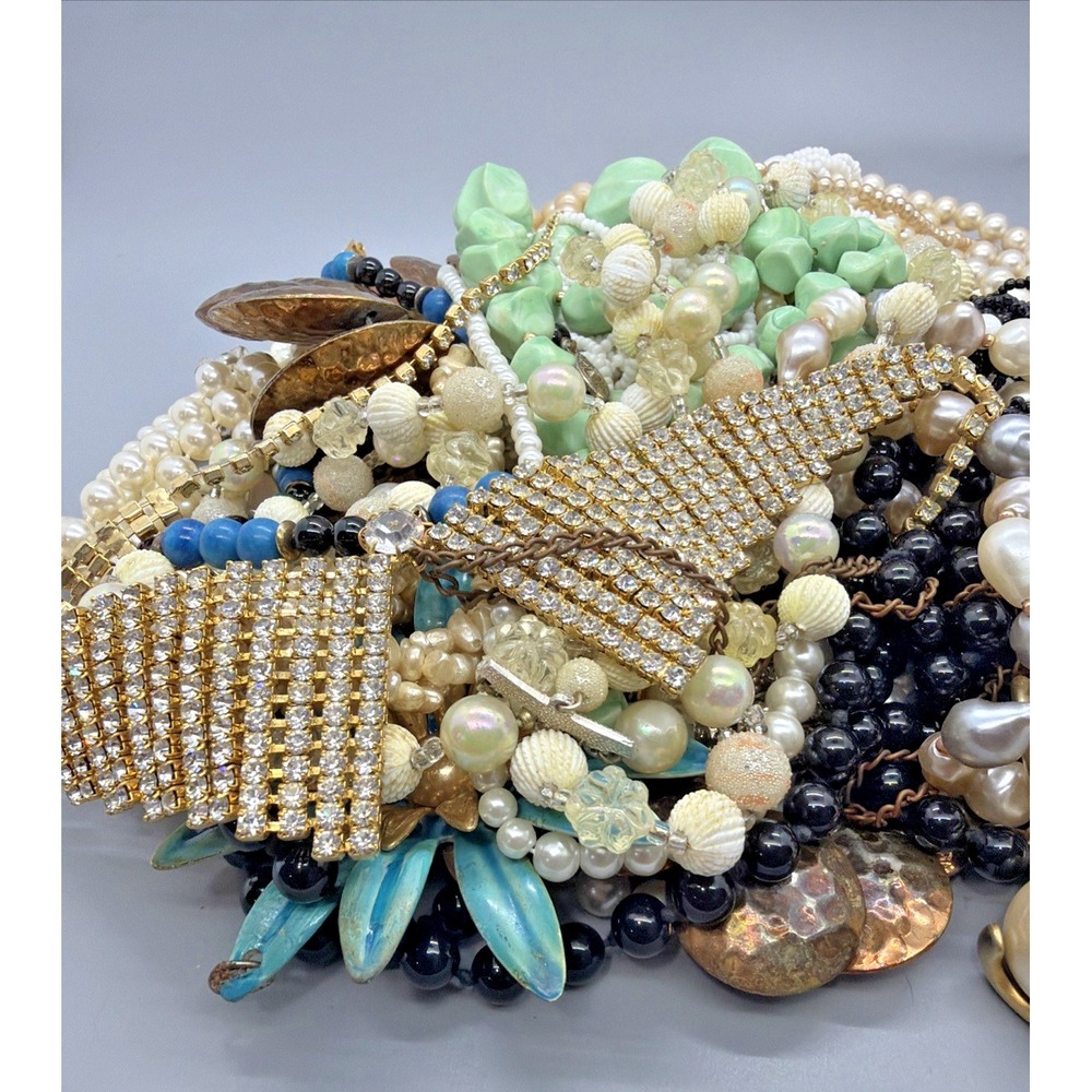 3.6 Lb Junk Jewelry Mixed Lot Mostly  Vintage Craft Repair Harvest Upcycle